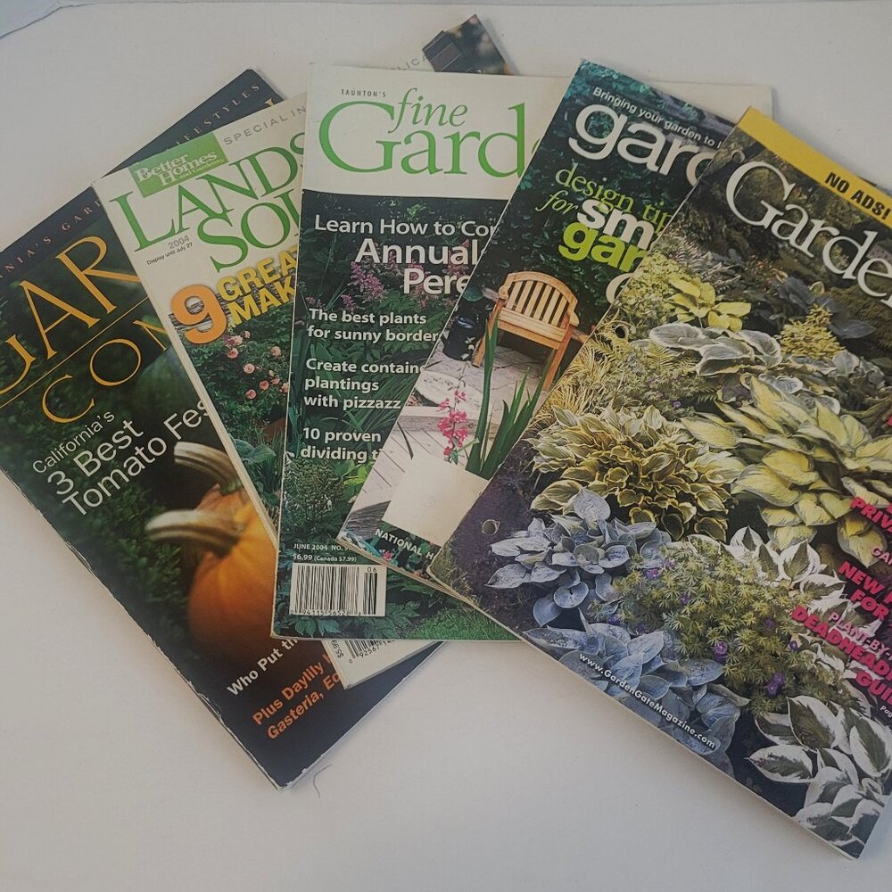 Lot of 5 Gardening Magazines 2004 '05 '06 Flowers Veggys Projects Plans Guides